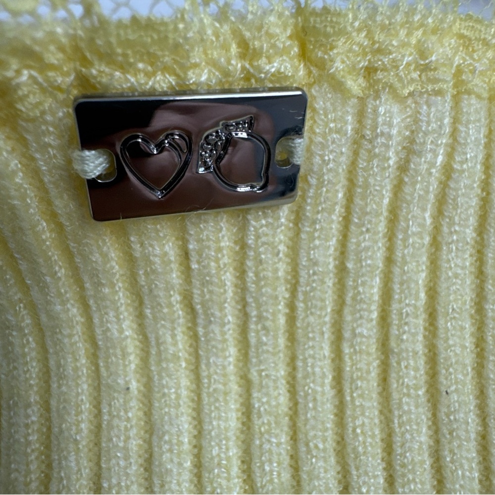 For Love And Lemons Jolie Cardigan Pale Yellow Size XL Excellent Condition - Picture 8 of 9